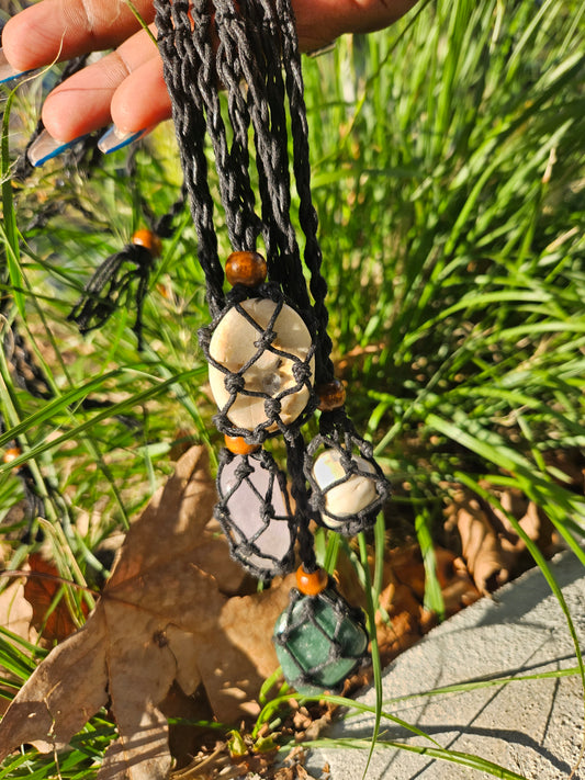 Natural Caged Crystal Necklace