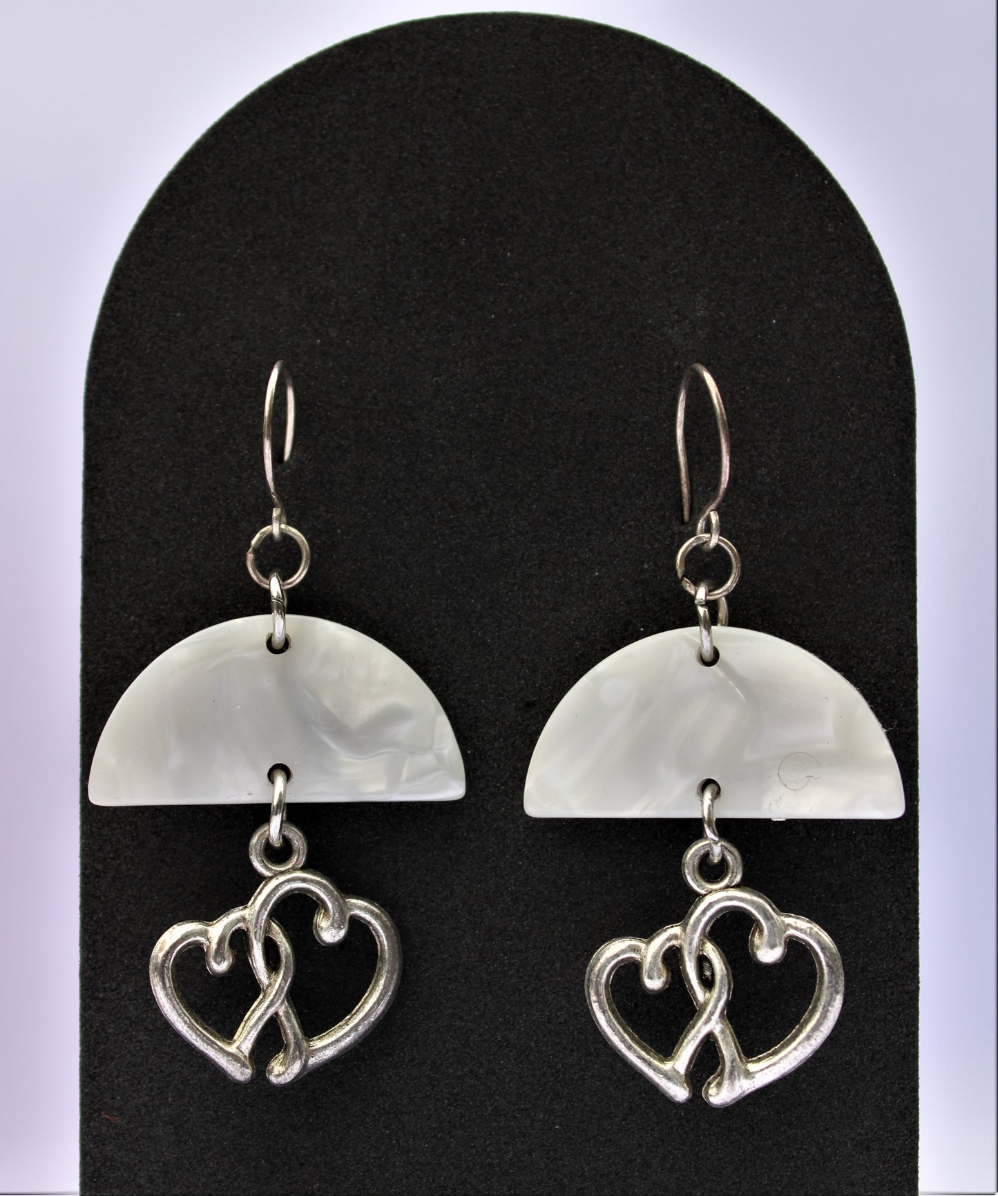 Pearl Shine Half Moon Charm Earrings